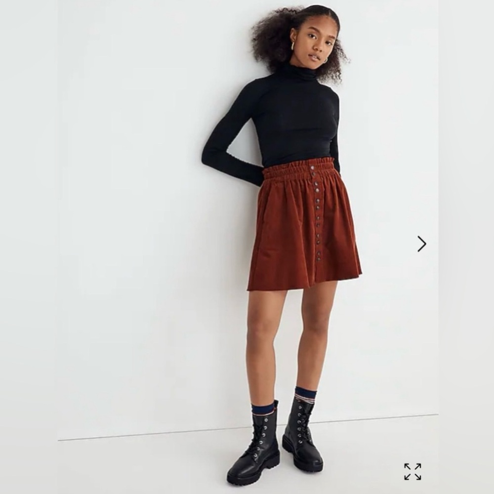 Madewell buttonfront paper bag skirt - Picture 4 of 4